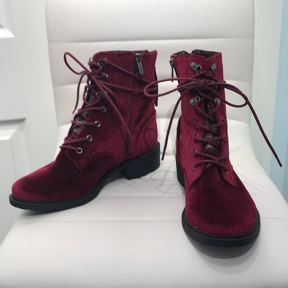 Sam Edelman Shoes - NWT. Sam Edelman Circus Red Velvet Combat Boot